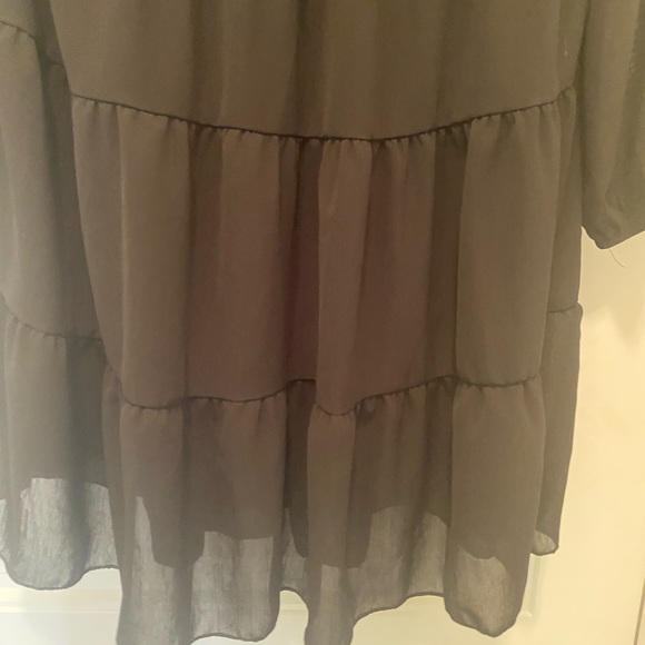 Kirundo Women’s Long Sheer Sleeve Mock Ruffle Neck Mini Dress - Picture 9 of 9